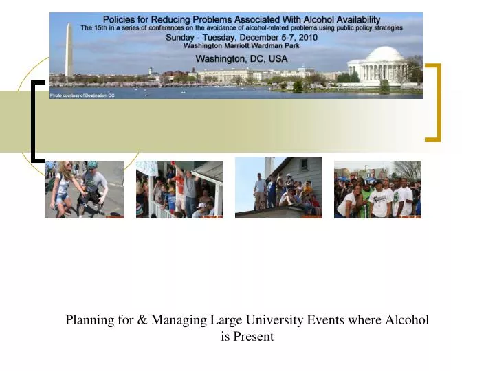 planning for managing large university events where alcohol is present