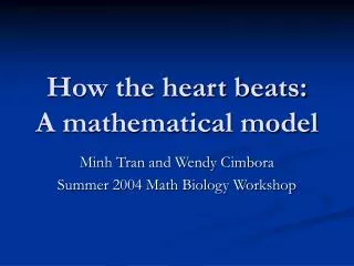 How the heart beats: A mathematical model