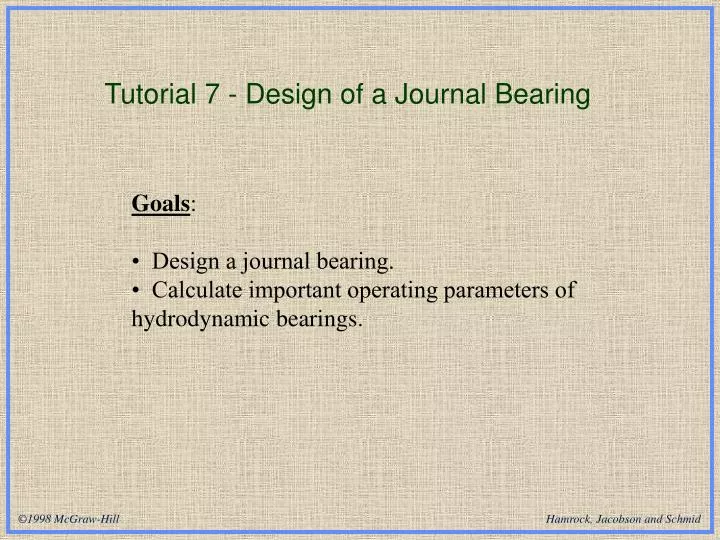 tutorial 7 design of a journal bearing