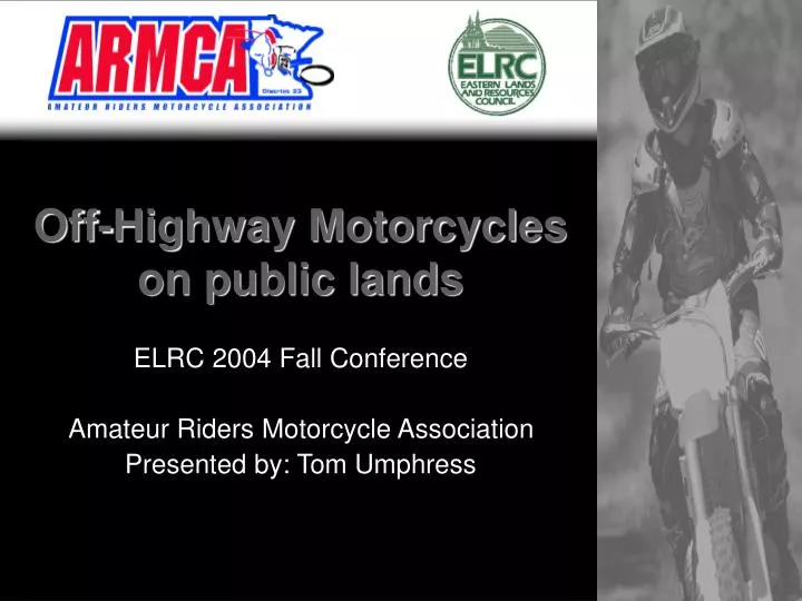 off highway motorcycles on public lands