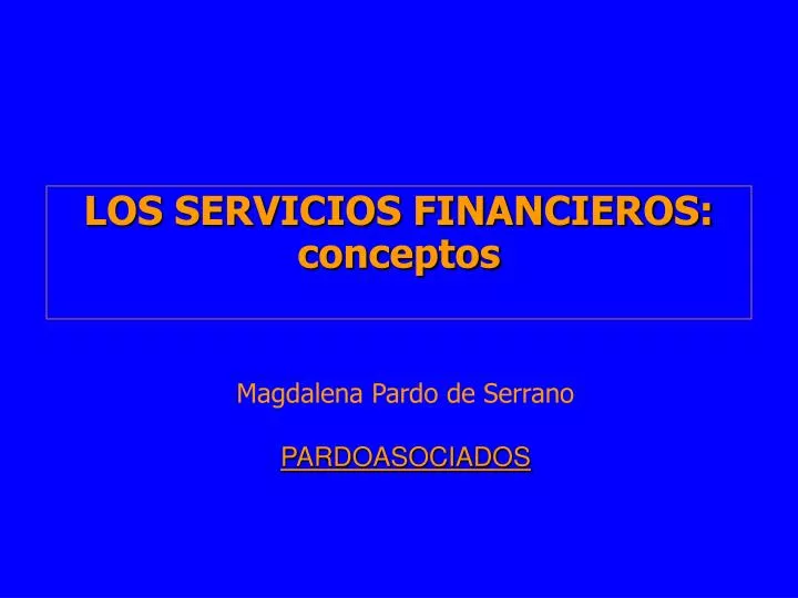 los servicios financieros conceptos