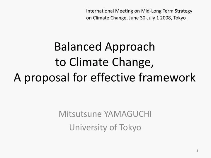 balanced approach to climate change a proposal for effective framework
