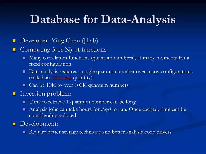 database for data analysis