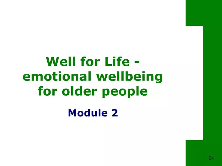 well for life emotional wellbeing for older people