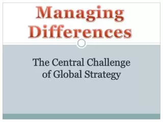 Managing Differences