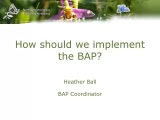 How should we implement the BAP?