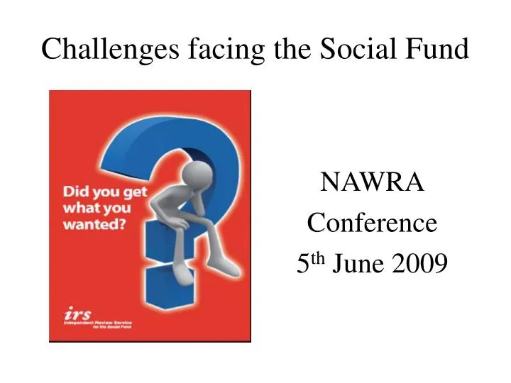 challenges facing the social fund