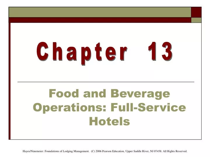 food and beverage operations full service hotels