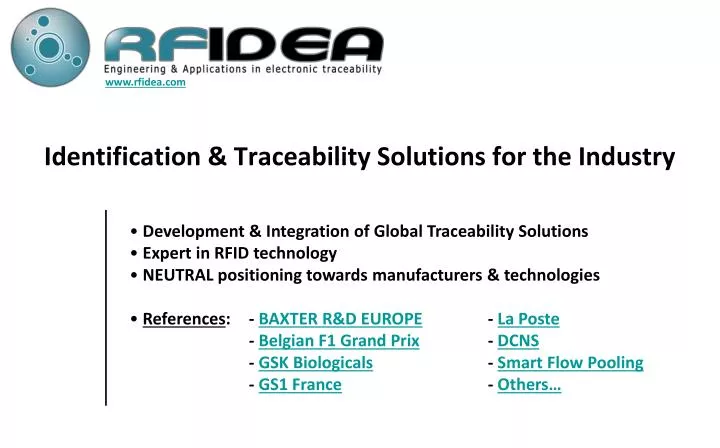 identification traceability solutions for the industry