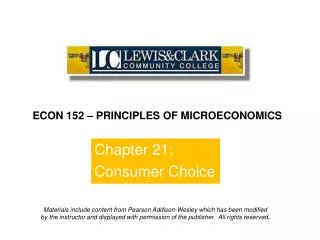 Chapter 21: Consumer Choice
