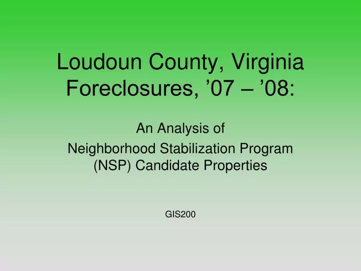 loudoun county virginia foreclosures 07 08
