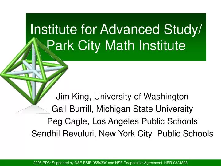 institute for advanced study park city math institute