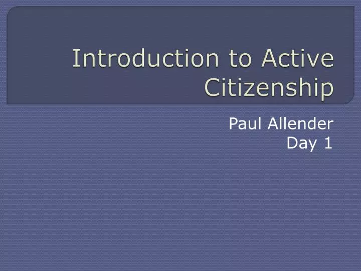introduction to active citizenship