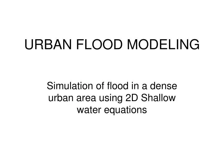 urban flood modeling