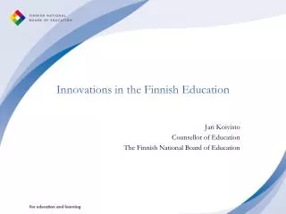Innovations in the Finnish Education