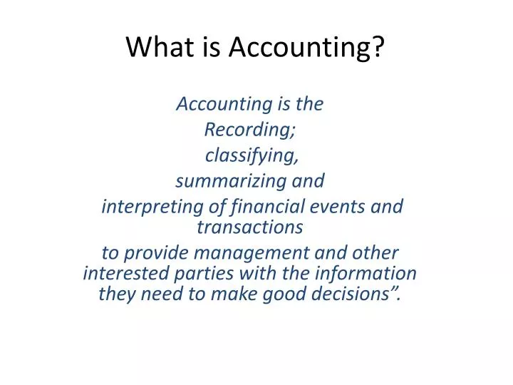 what is accounting