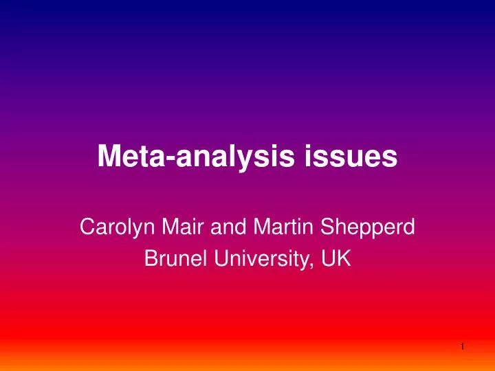 meta analysis issues