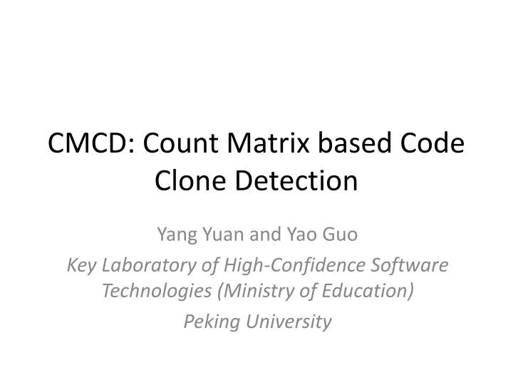cmcd count matrix based code clone detection