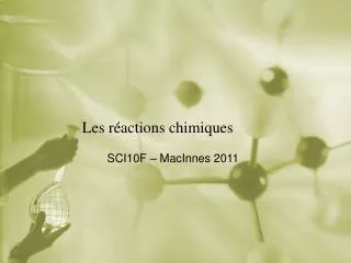 les r actions chimiques