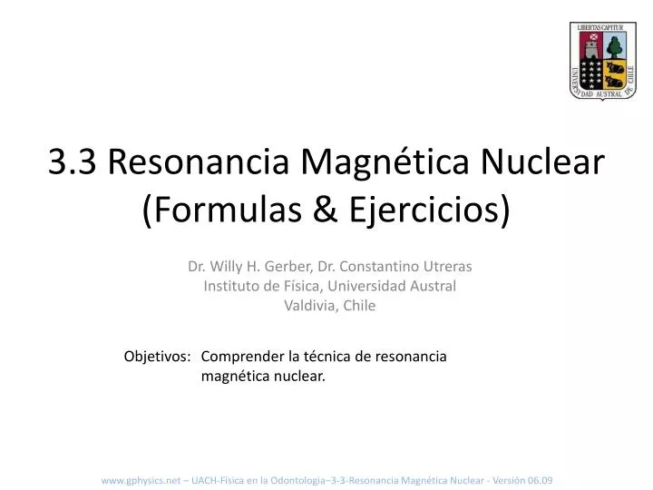 3 3 resonancia magn tica nuclear formulas ejercicios