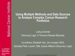 Using Multiple Methods and Data Sources to Analyze Complex Cancer Research Portfolios