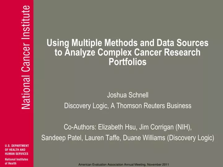 using multiple methods and data sources to analyze complex cancer research portfolios