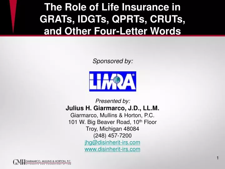 the role of life insurance in grats idgts qprts cruts and other four letter words
