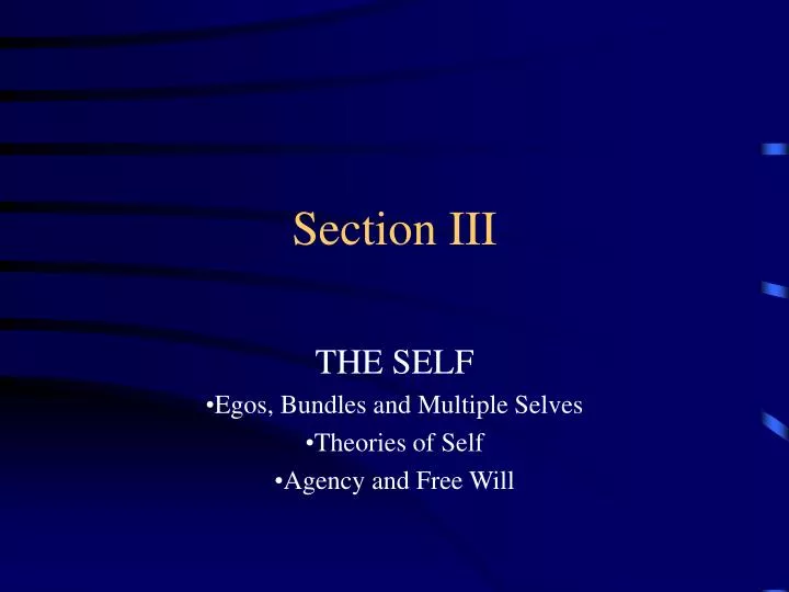 section iii