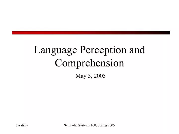 language perception and comprehension