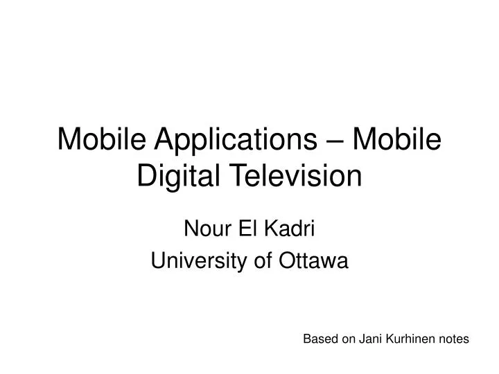mobile applications mobile digital television