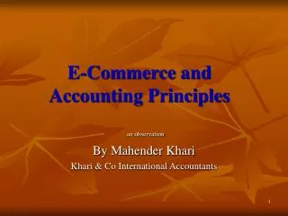 E-Commerce and Accounting Principles