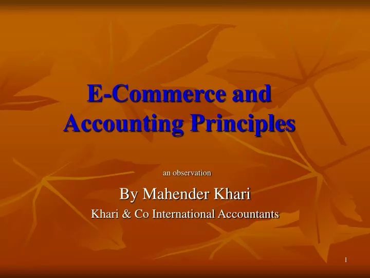 e commerce and accounting principles