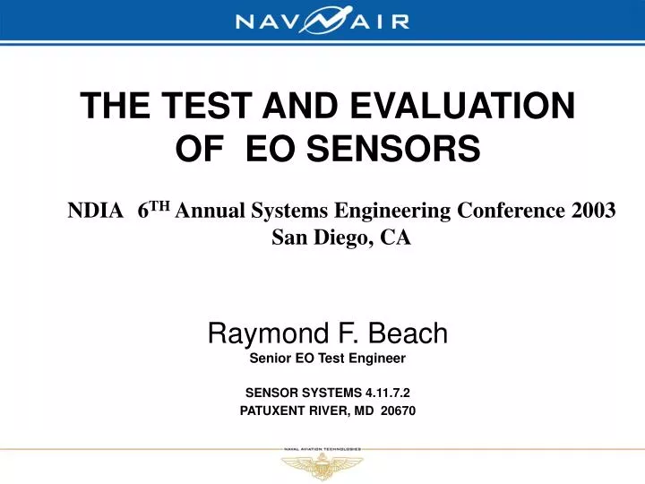 the test and evaluation of eo sensors
