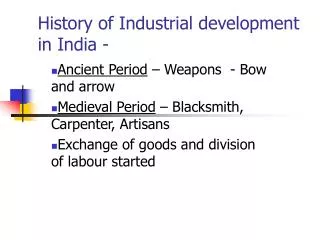History of Industrial development in India -