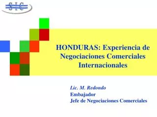 HONDURAS: Experiencia de Negociaciones Comerciales Internacionales