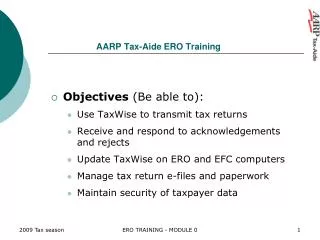 AARP Tax-Aide ERO Training