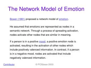 The Network Model of Emotion