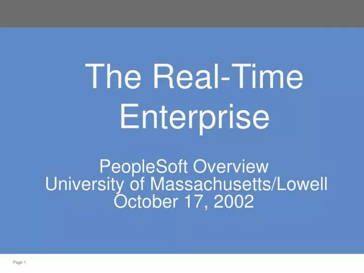 the real time enterprise