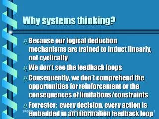 Why systems thinking?