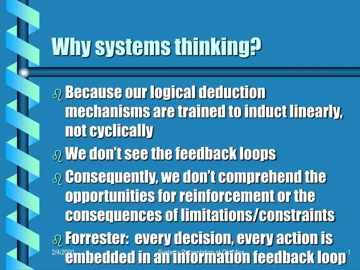 why systems thinking