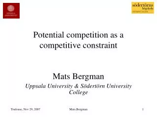 Potential competition as a competitive constraint