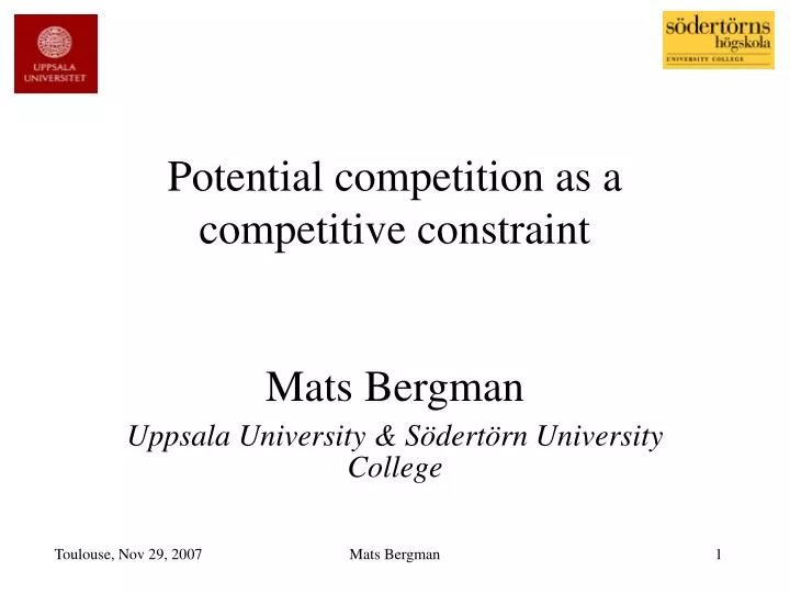 potential competition as a competitive constraint