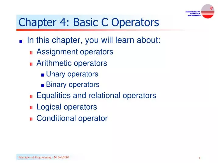 chapter 4 basic c operators