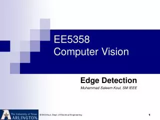 EE5358 Computer Vision