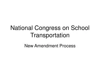 National Congress on School Transportation