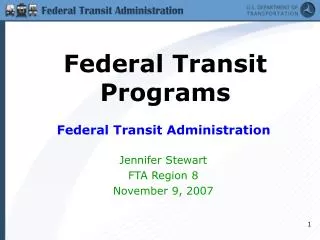 Federal Transit Programs