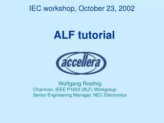 IEC workshop, October 23, 2002