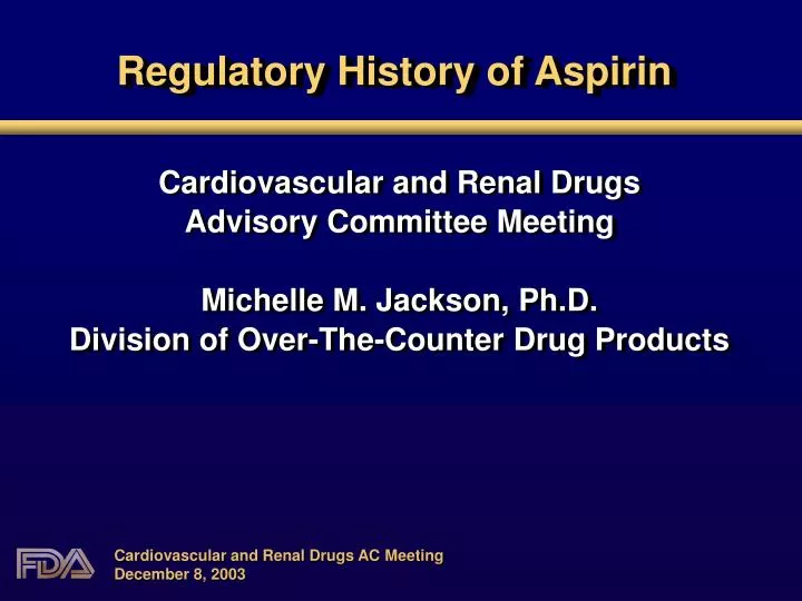 regulatory history of aspirin