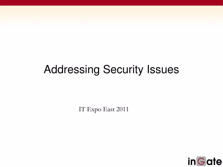 addressing security issues