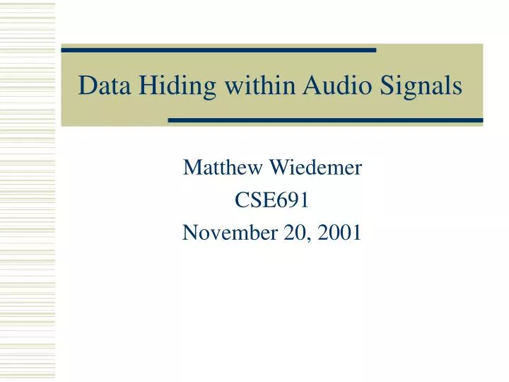 data hiding within audio signals